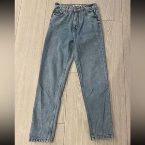 Zara Light Blue Vintage Wash Straight Leg Jeans Size 2
